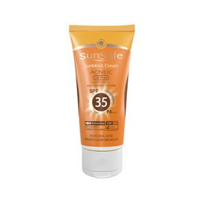 کرم ضد آفتاب رنگی فاقد چربی spf 35 سان سیف sunsafe